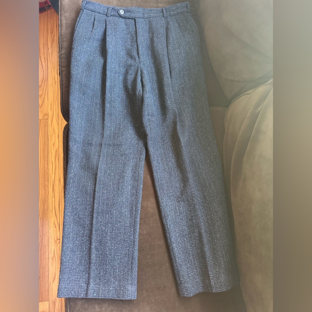 Barry Bricken Sport Black Gray Multi Color 100% Virgin Wool Dress Pants …